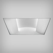 Recessed Fluorescent Troffer Light Fixture with Side Basket for Direct Lighting