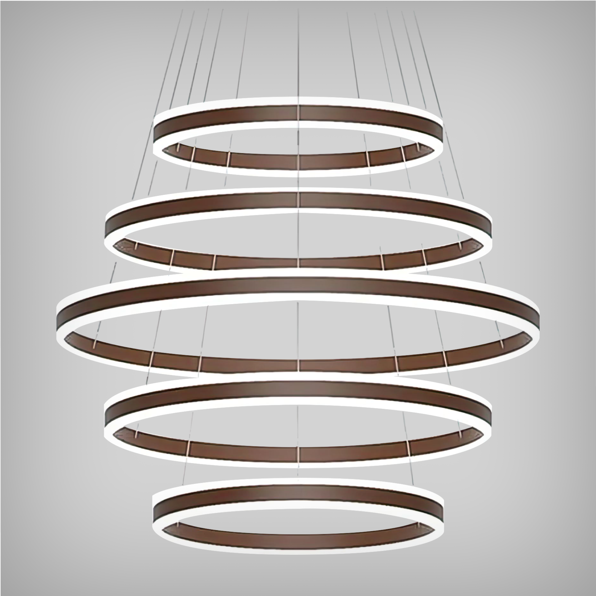 Round LED Pendant Chandelier with Up and Down Lighting (5-Tier)