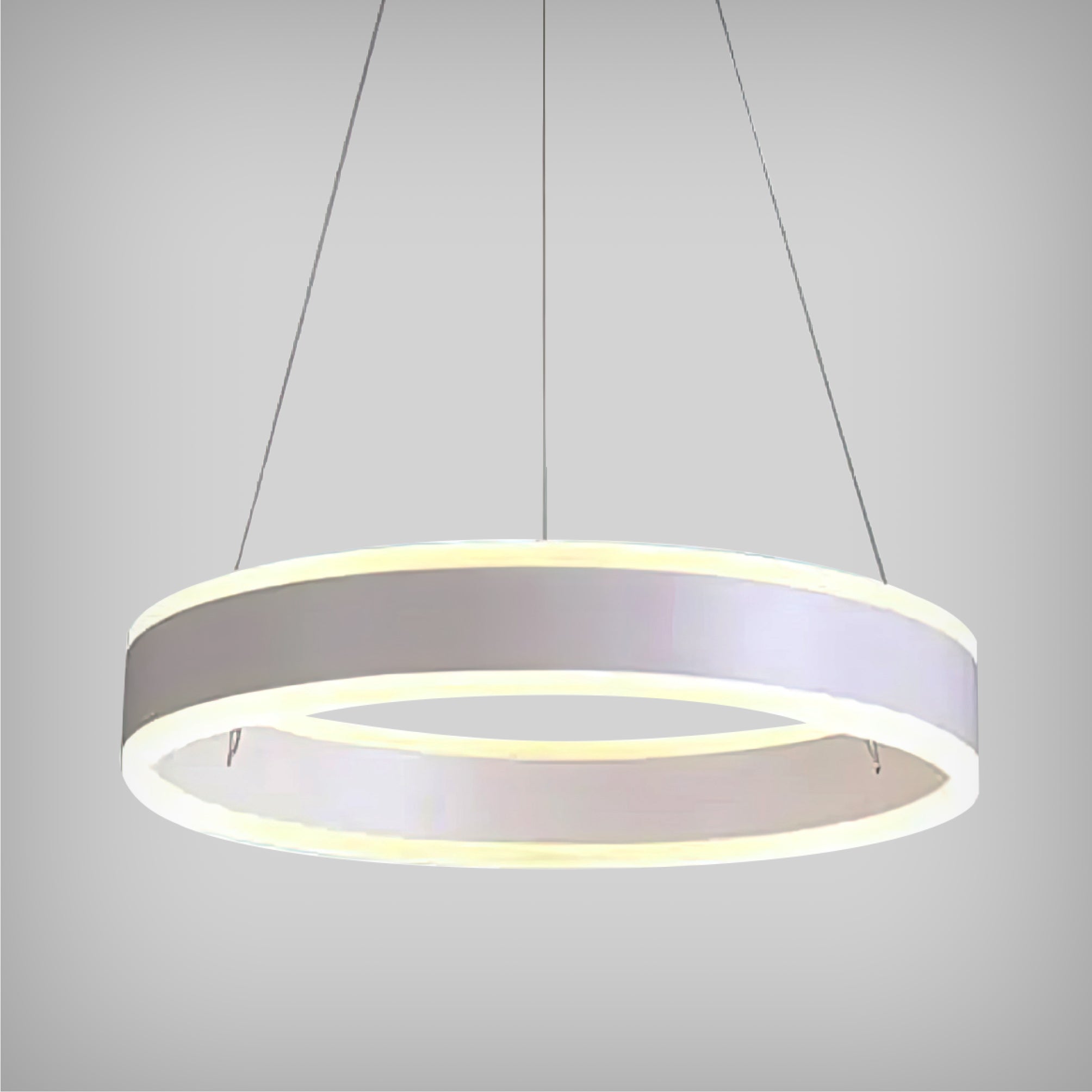 1-Tier LED Ring Pendant Round Chandelier with Up and Down Light