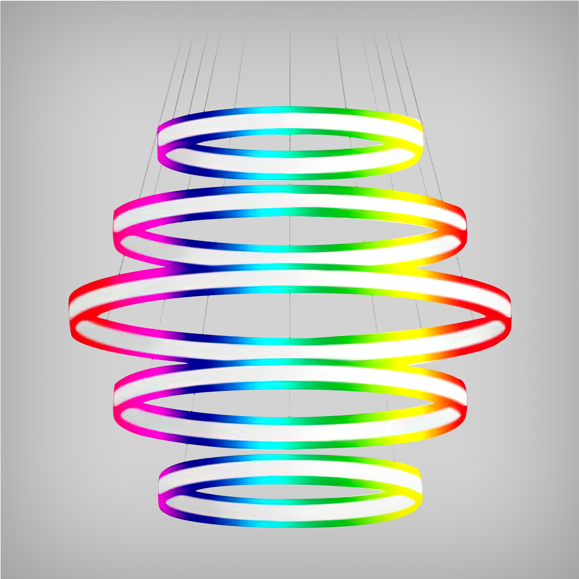 Round LED Pendant Chandelier with RGBW Lighting (5-Tier)