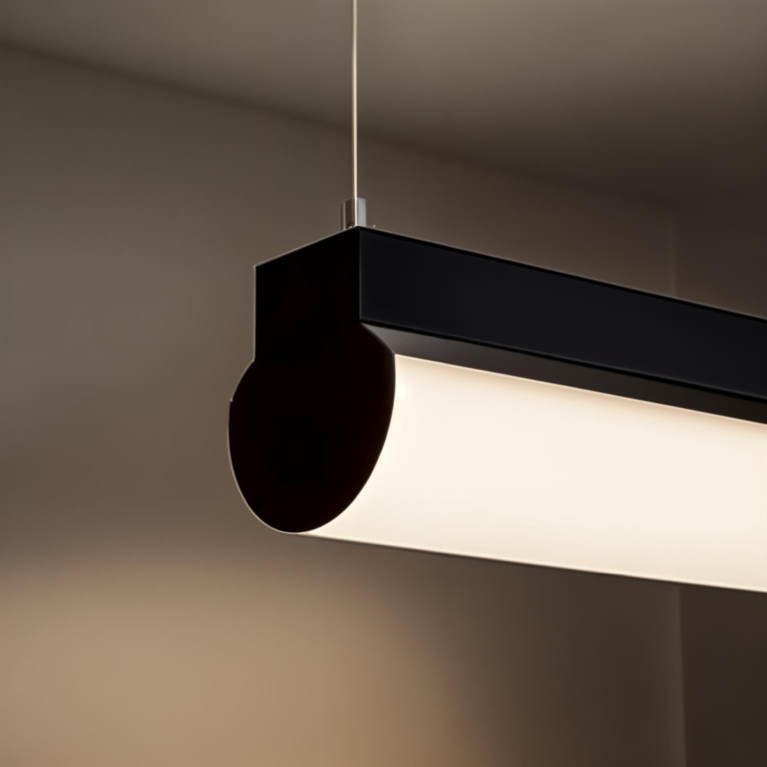 4 Ft Black Polygonal LED Suspension Luminaire