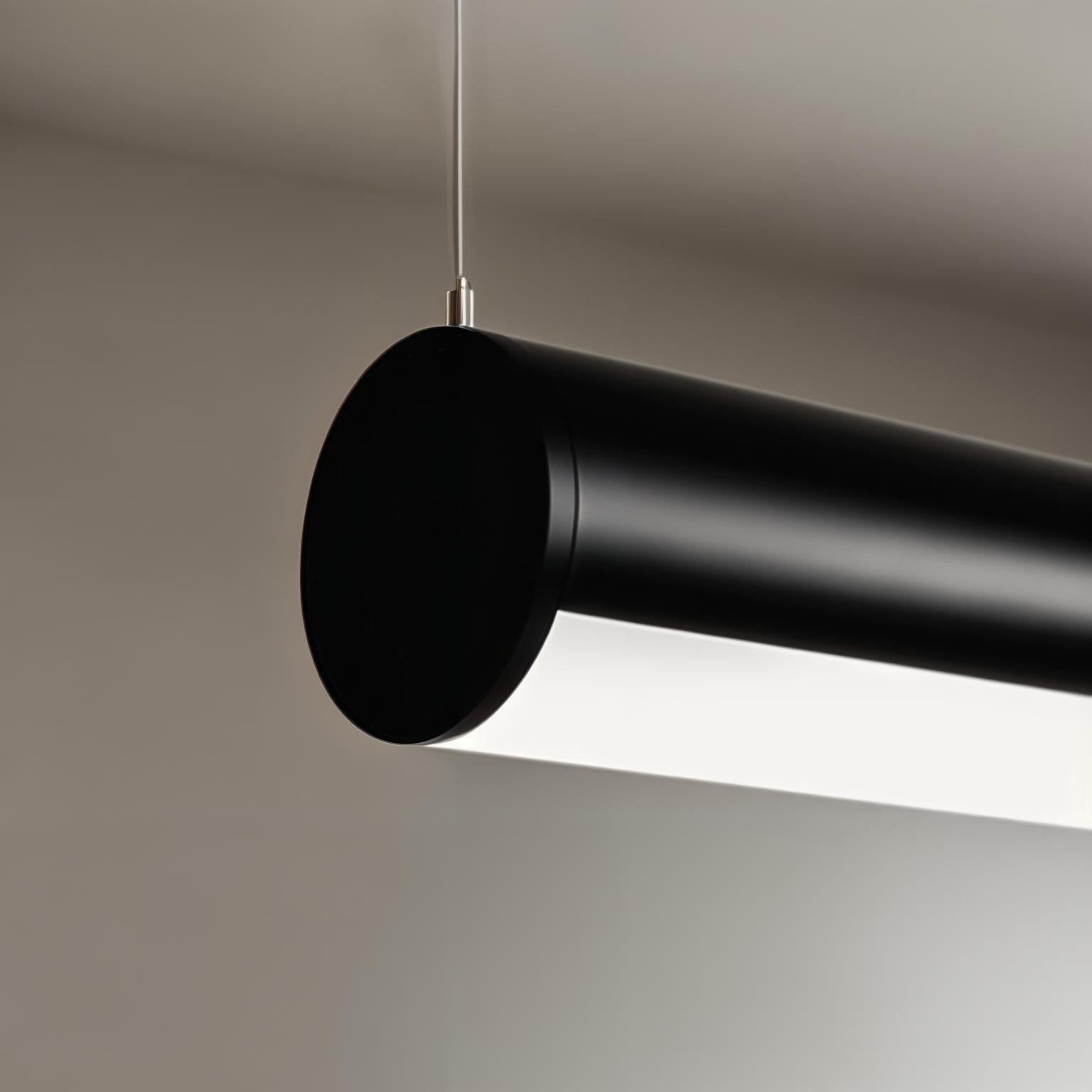 2-8 Ft Black Cylindrical LED Light