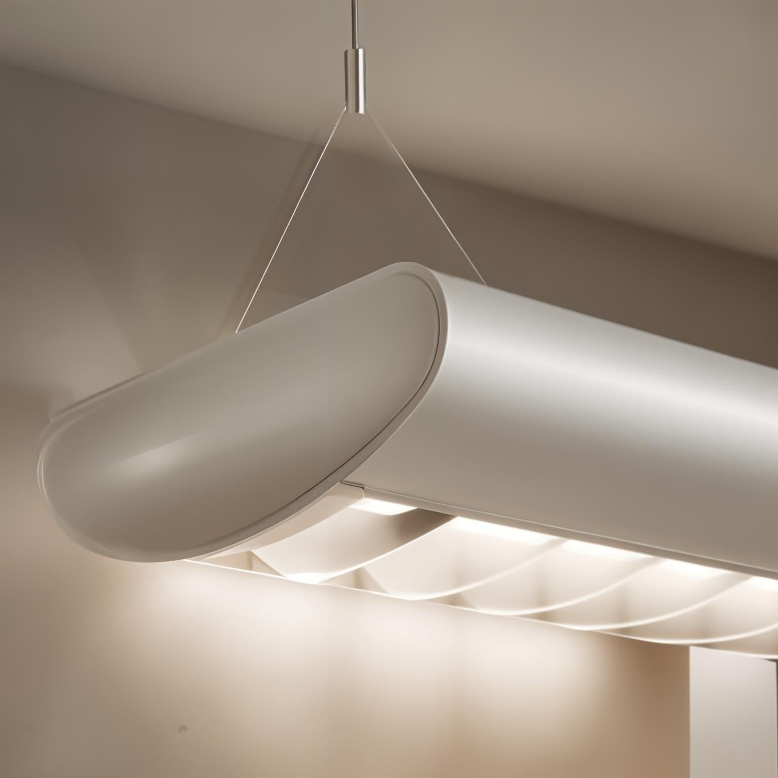 White Linear 4 Ft LED Pendant with Parabolic Optics