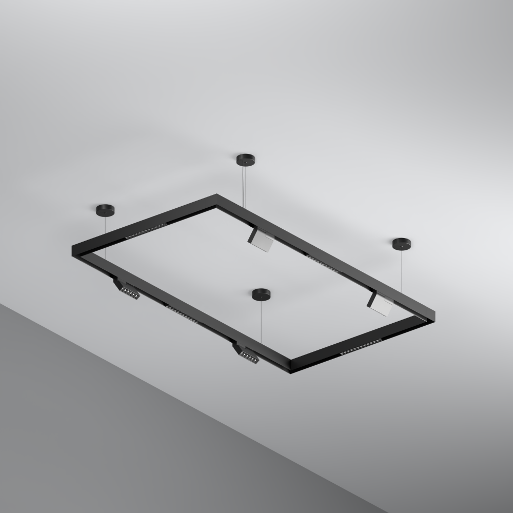 Quietly Bright Fold – LED Rectangular Magnetic Track Pendant Set