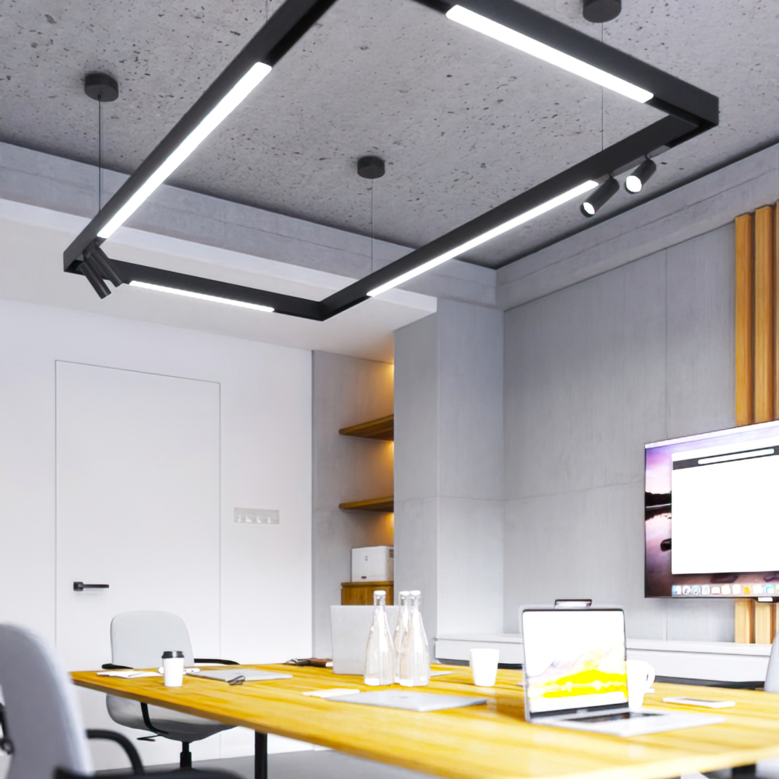 Lines & Spots – LED Rectangular Magnetic Track Pendant Set