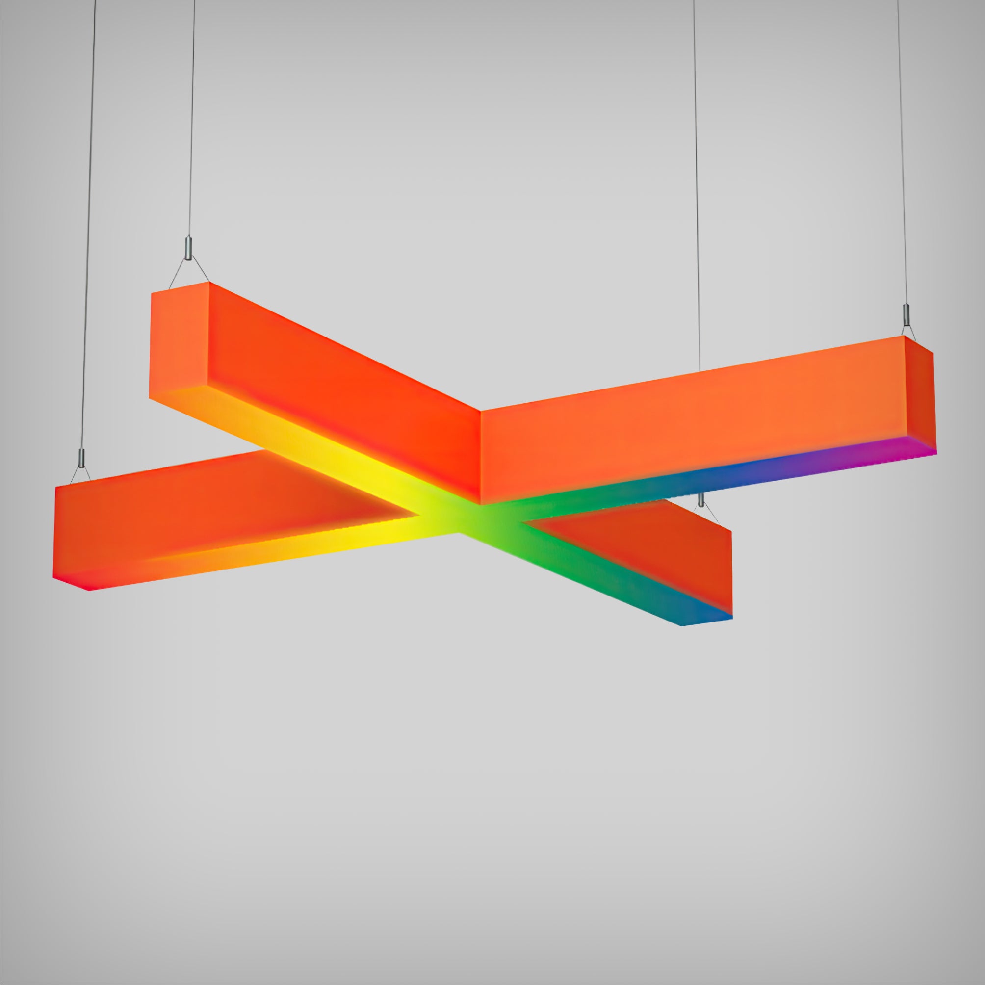 X Wire Pattern Light X-Shaped LED Linear Pendant Light with RGBW Color Changing Capability ...