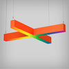 X-Shaped LED Linear Pendant Light with RGBW Color Changing Capability and a 2.5-Inch Design