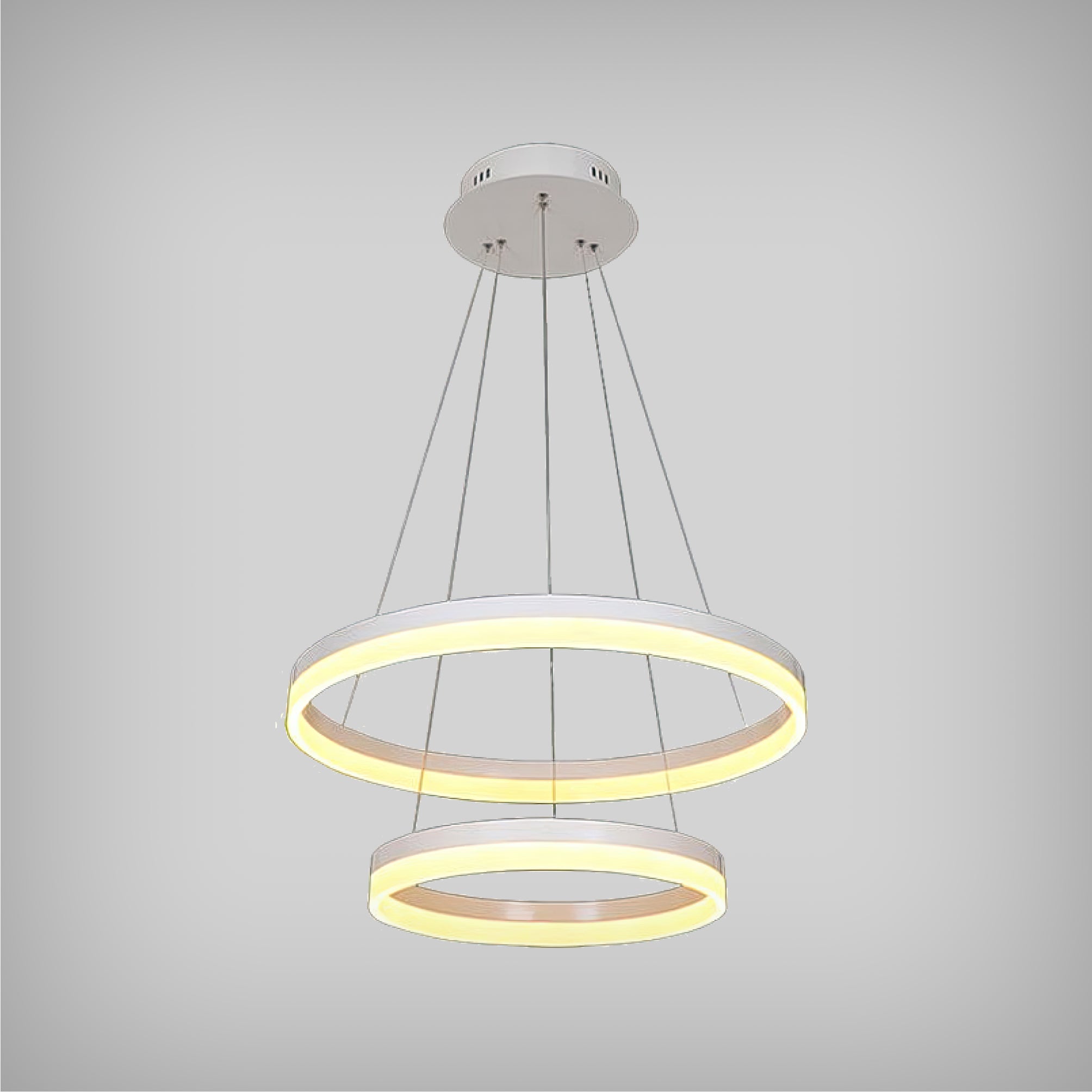 Round LED Pendant Chandelier with Down Lighting (2-Tier)