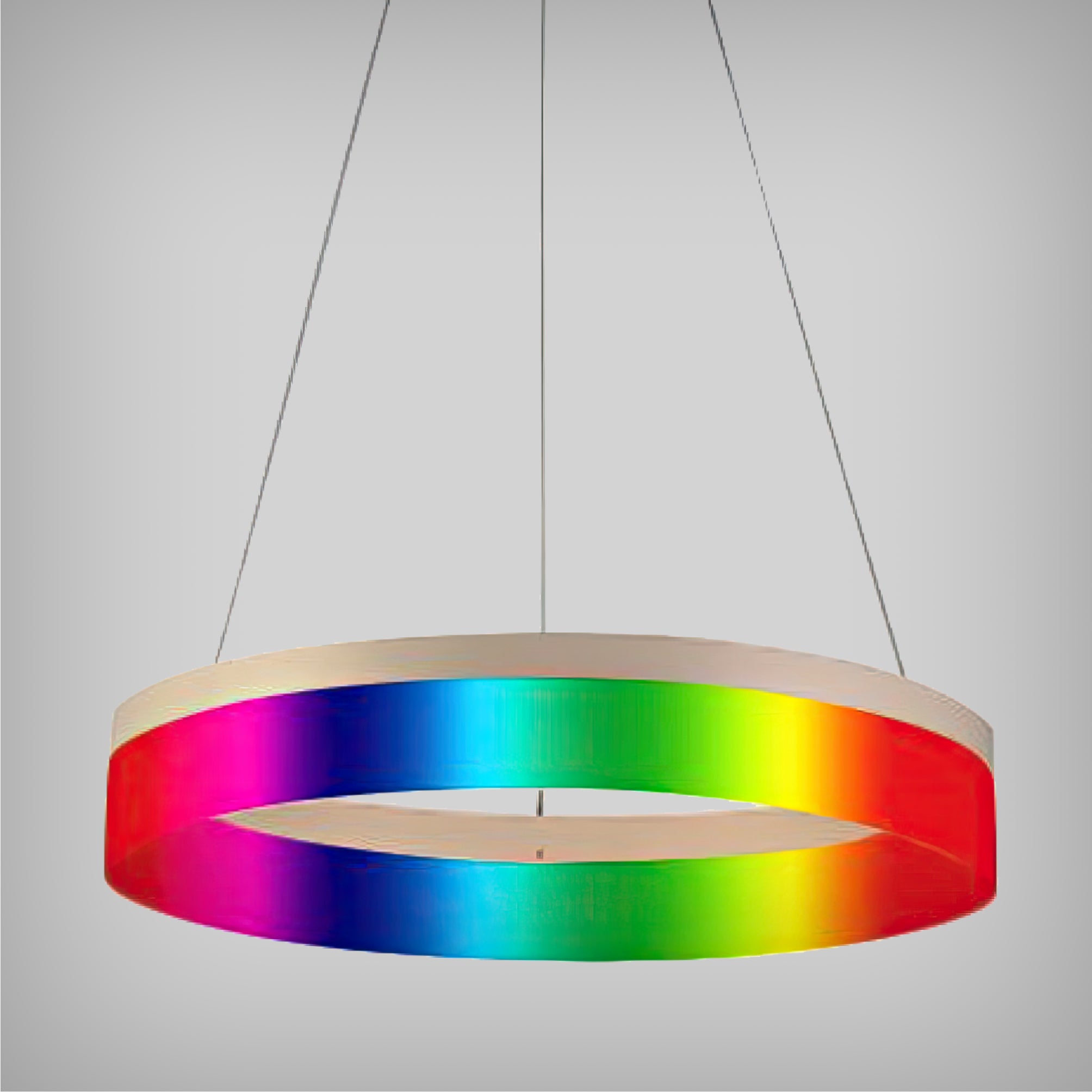 1-Tier RGBW LED Ring Pendant Round Chandelier with Down Light