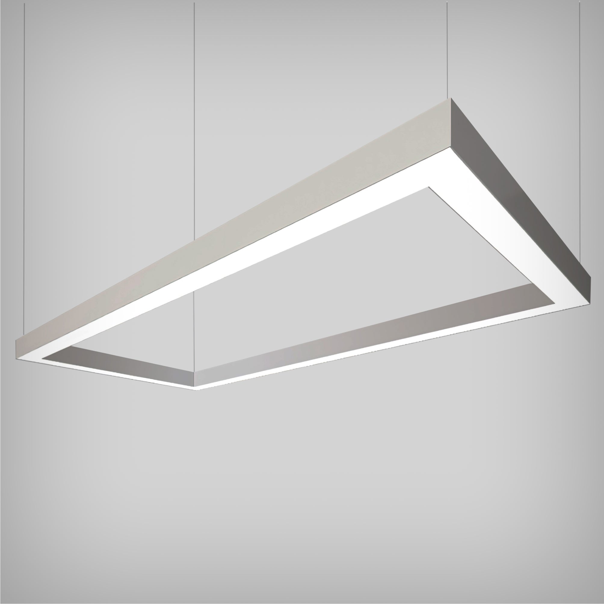 Rectangular LED Linear Pendant Light with a 4-Inch Design