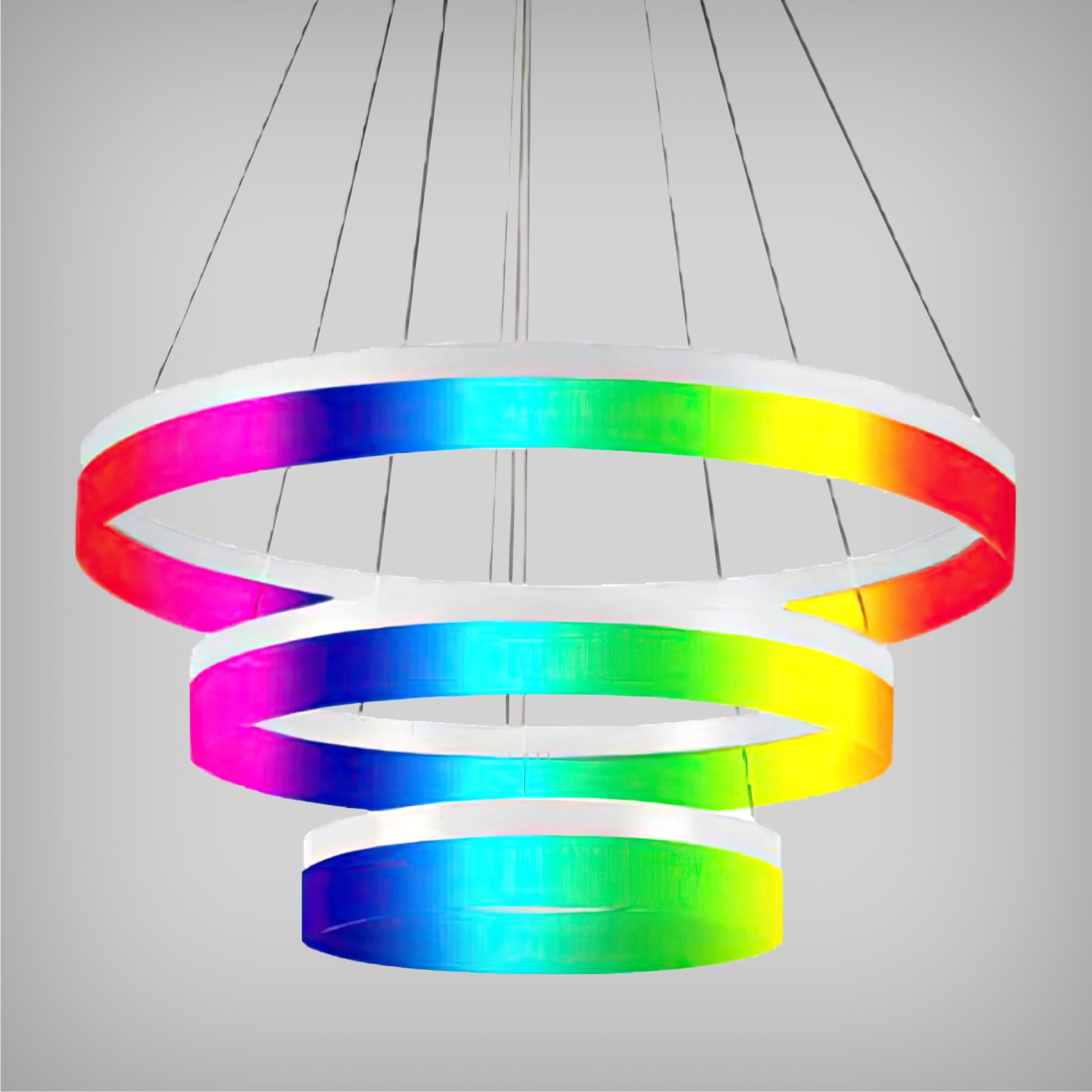 RGBW Architectural LED 3 Tier Ring Chandelier
