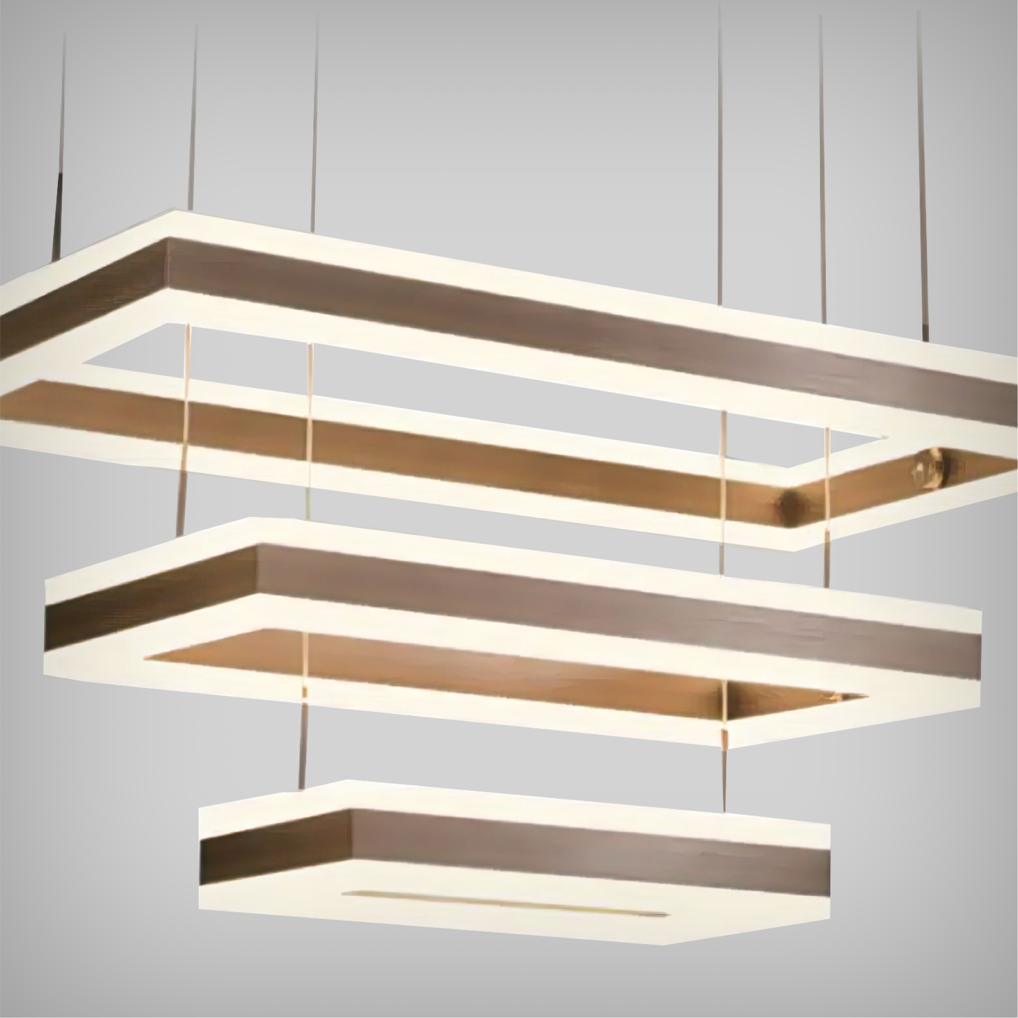Rectangle Rounded Led Lights Architectural LED 3-Tier Rectangle Chandelier – LED Lights Direct