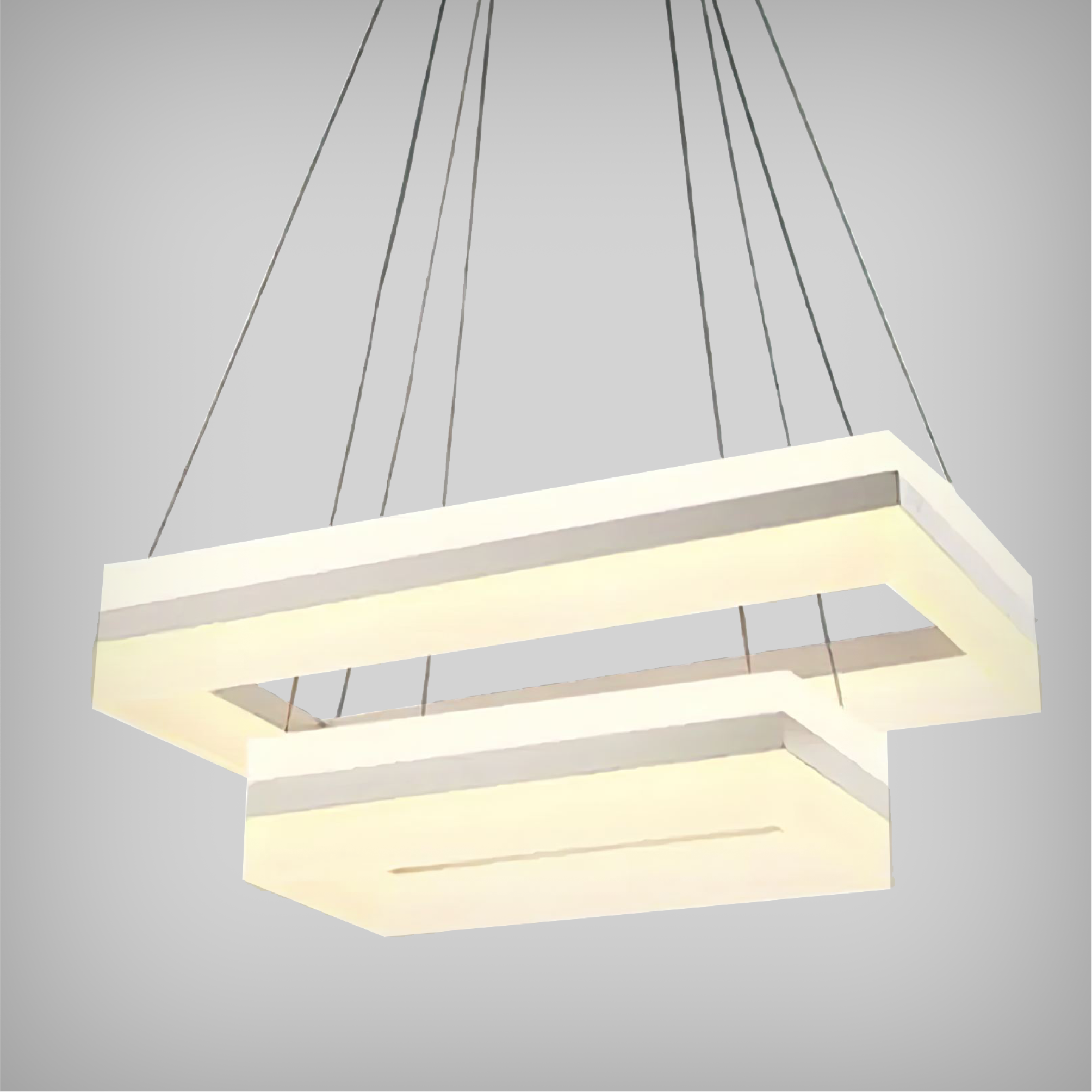 Rectangle Rounded Led Lights Architectural LED 2-Tier Rectangle Chandelier – LED Lights Direct
