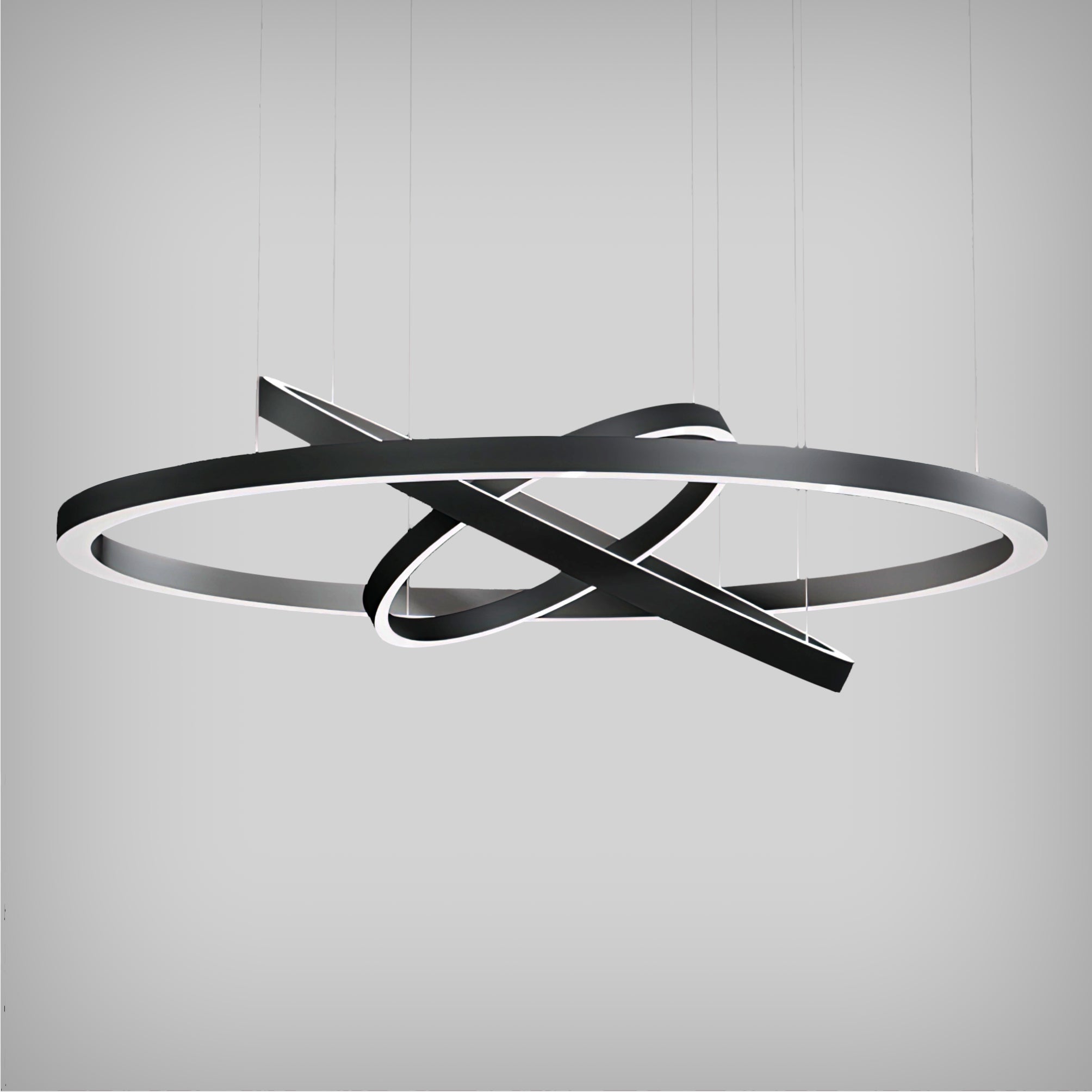 LED Ring Pendant Up and Down Light - 3-Ring Round Chandelier