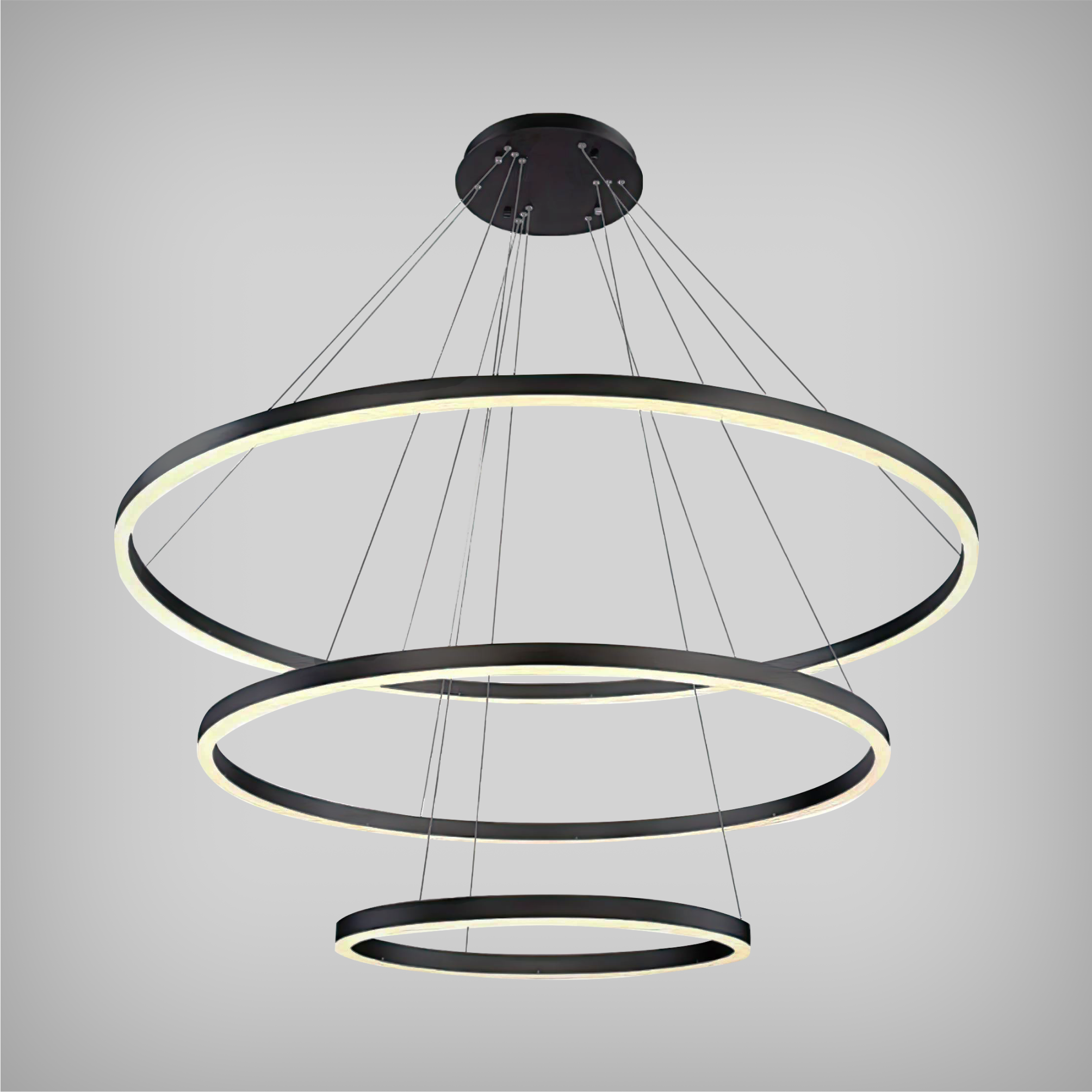 Large Round LED Ring Pendant Chandelier (3-Tier) – LED Lights Direct