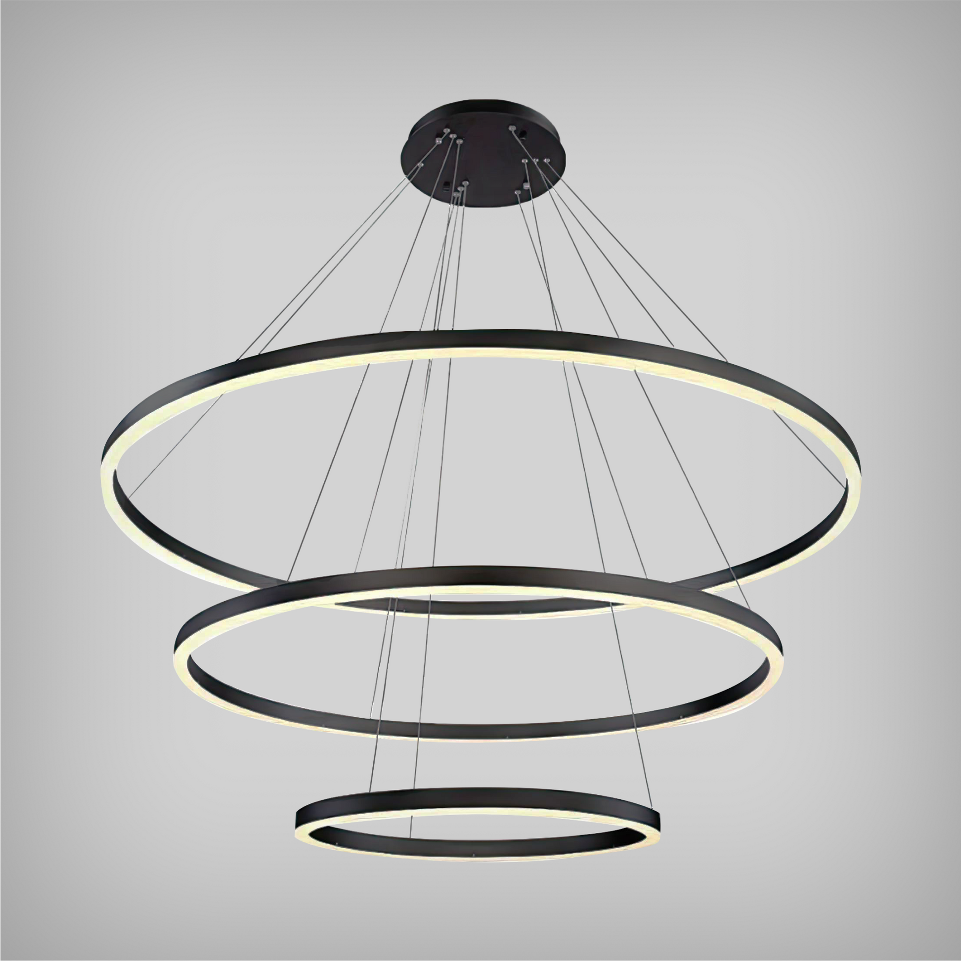 Large Round LED Ring Pendant Chandelier (3-Tier) – LED Lights Direct