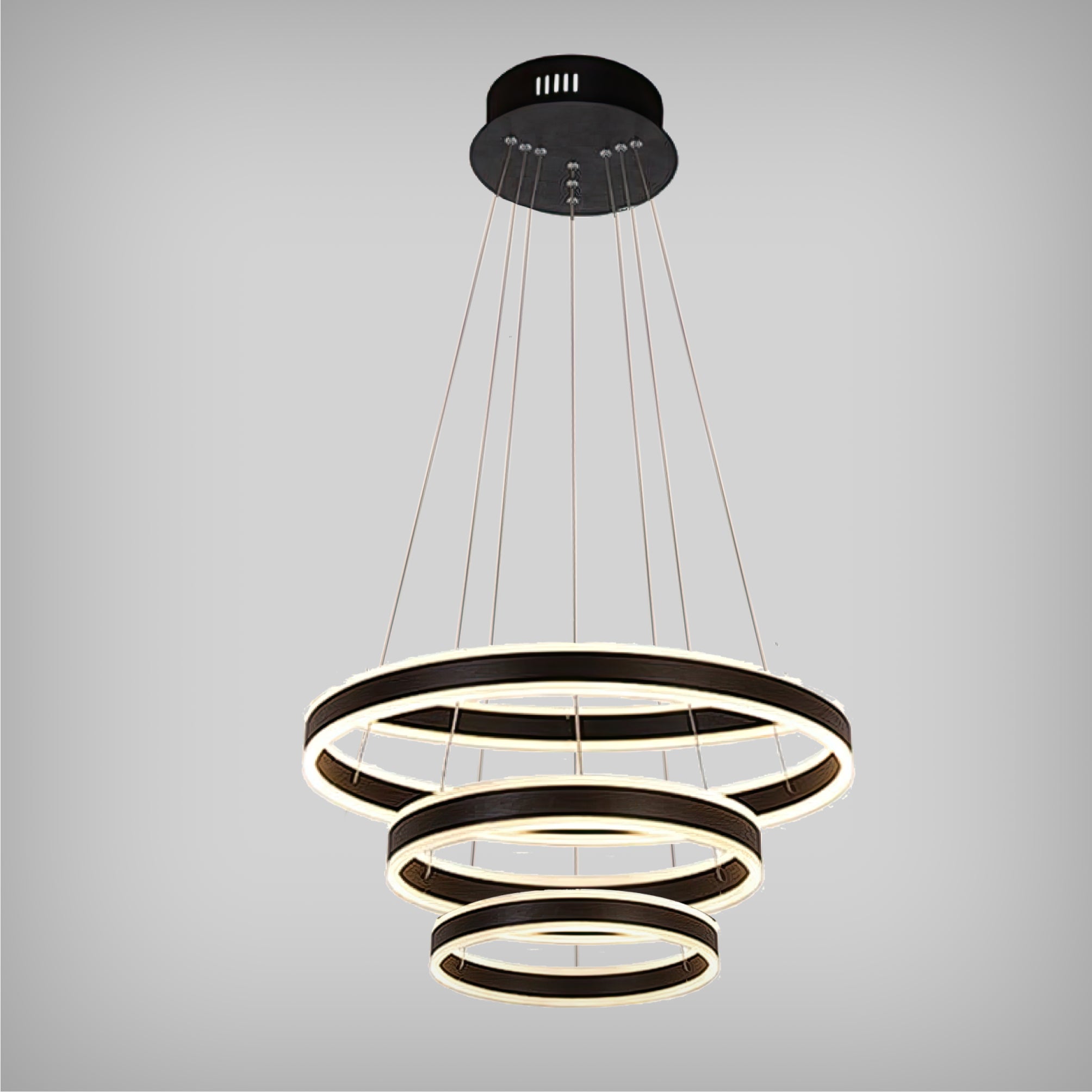 Round LED Pendant Chandelier with Up and Down Lighting (3-Tier)
