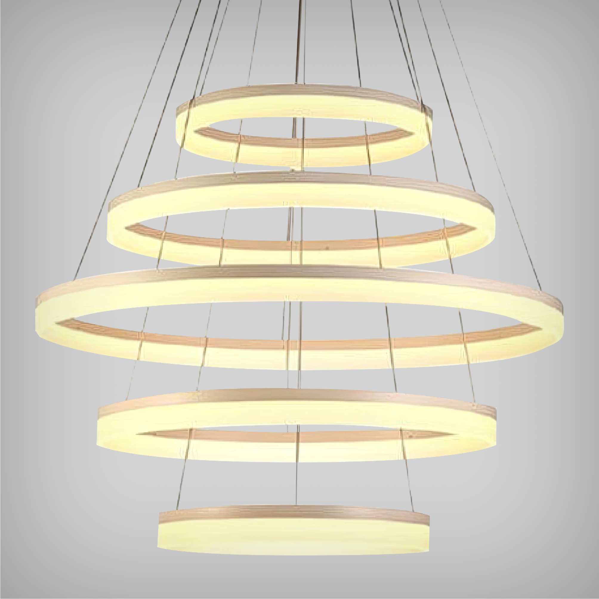 Round LED Pendant Chandelier with Down Lighting (5-Tier)