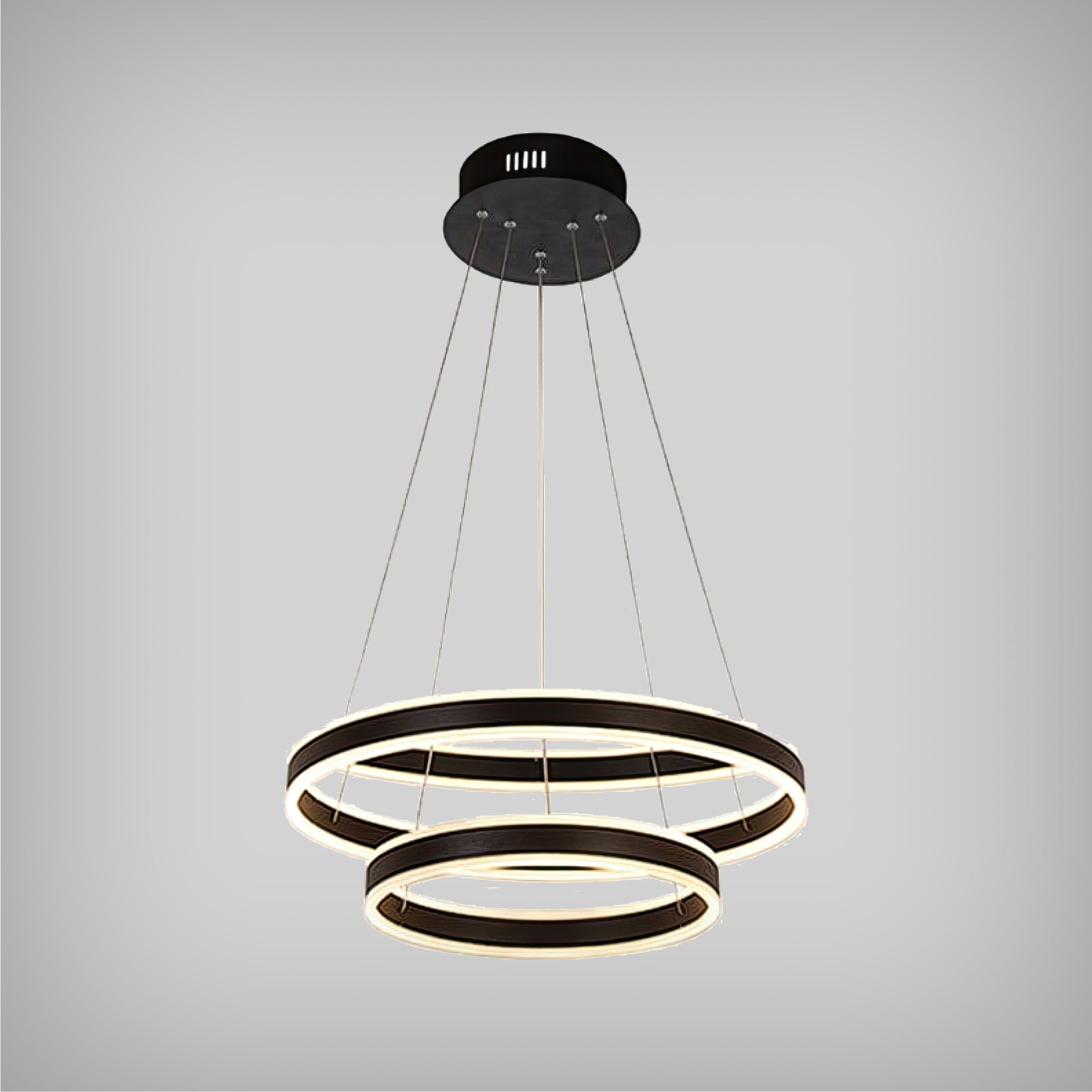 Round LED Pendant Chandelier with Up and Down Lighting (2-Tier)