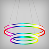 Round LED Pendant Chandelier with RGBW Lighting (2-Tier)