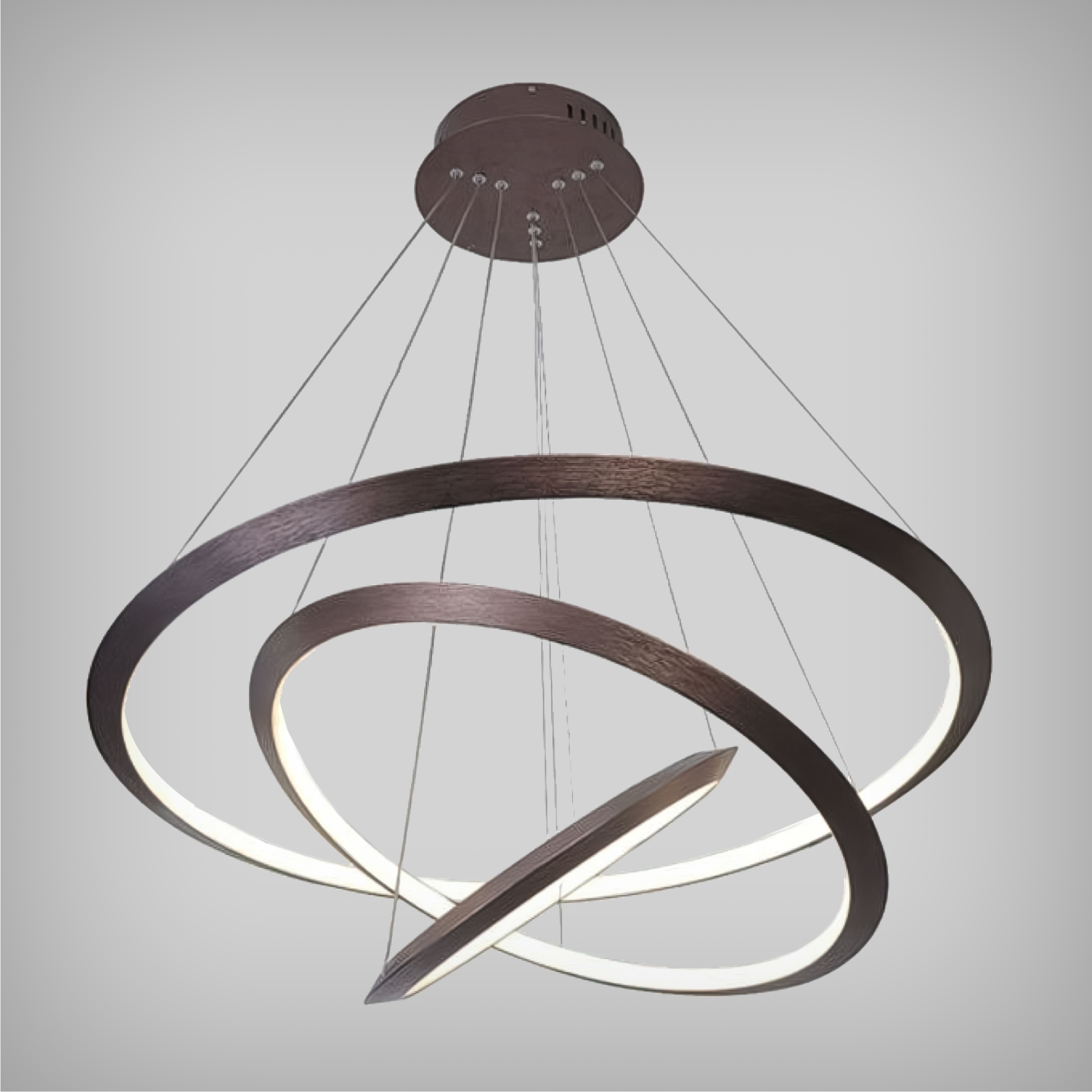 3-Tier Suspended Architectural LED Ring Chandelier