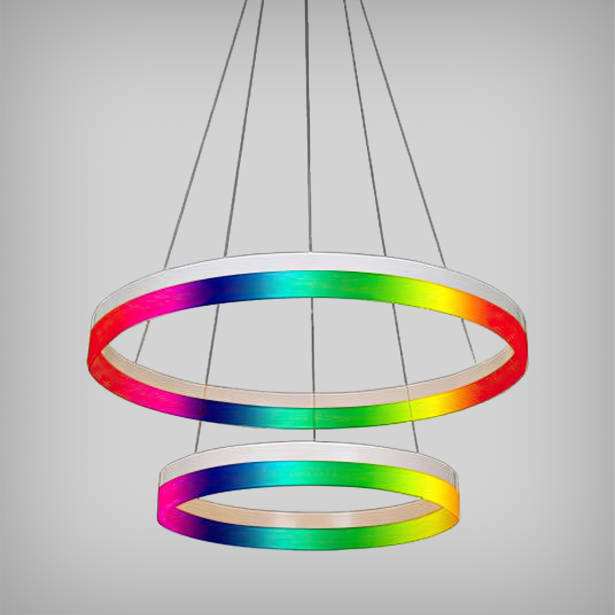 Round LED Pendant Chandelier with RGBW Lighting (2-Tier Down Light)