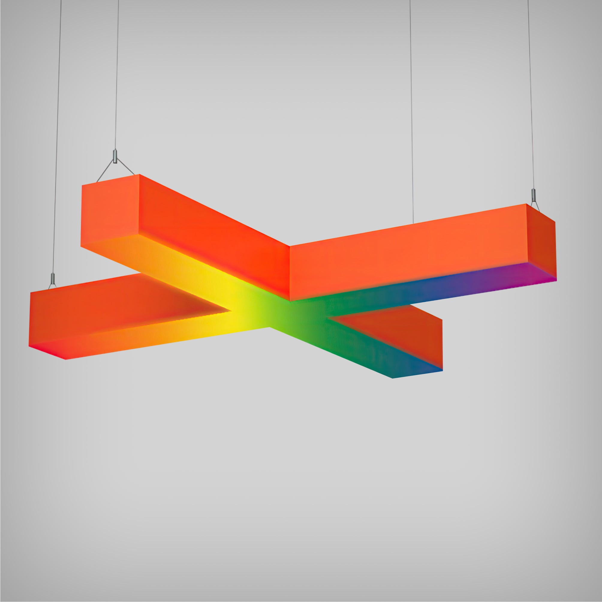 4-Inch RGBW Color-Changing X-Shaped LED Linear Pendant Light
