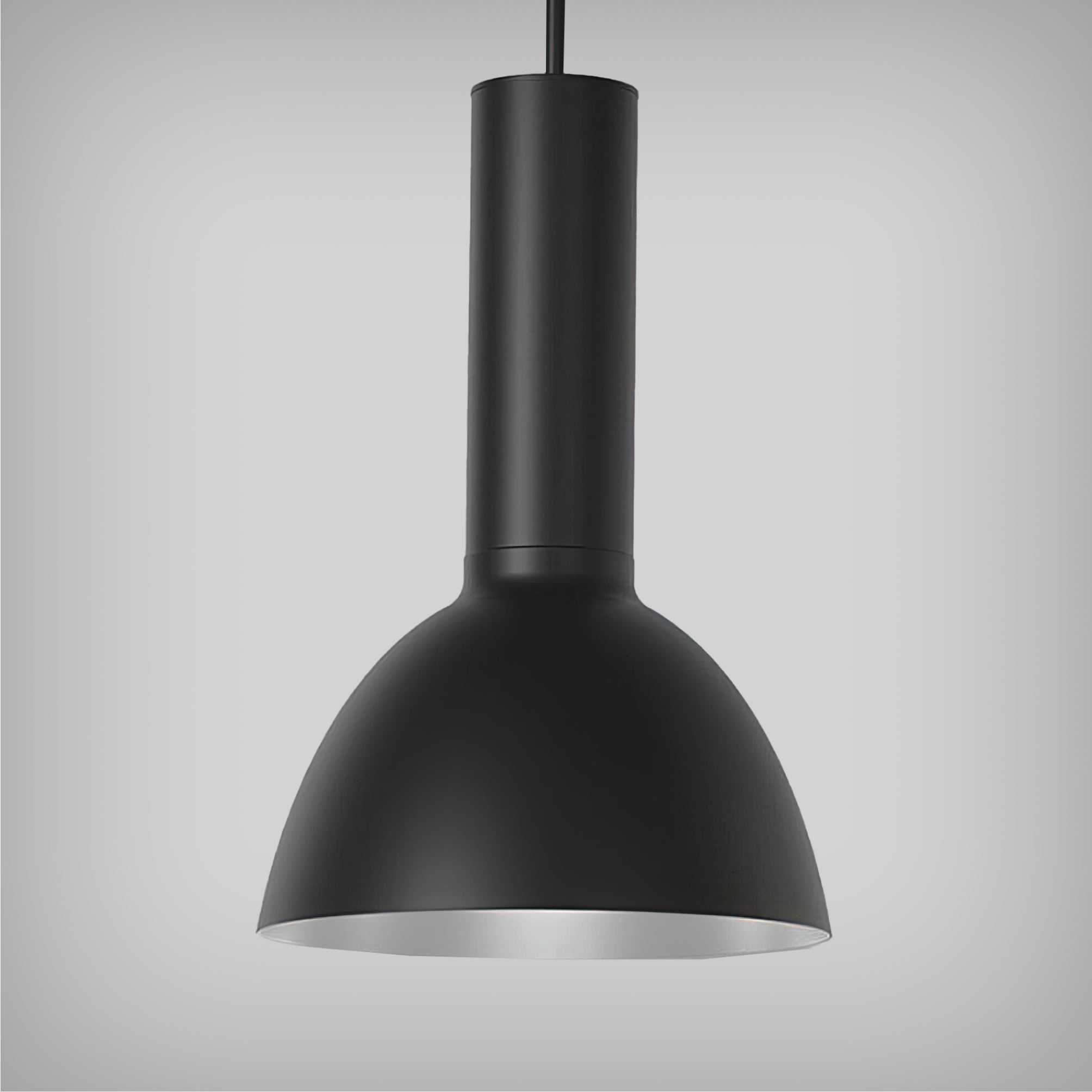 Half-Moon Dome Industrial LED Cylinder Pendant Light with Architectural Design