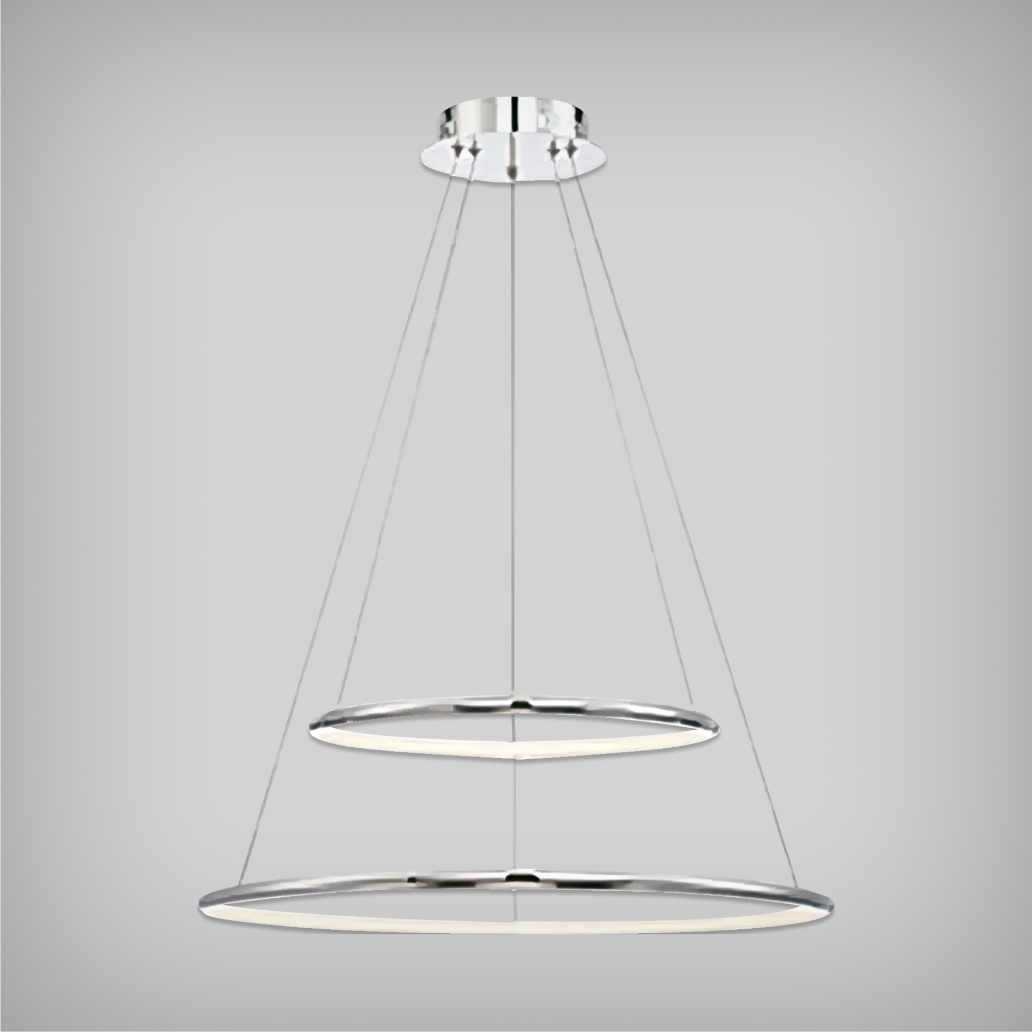 Slim LED Ring Pendant Chandelier (2-Tier)