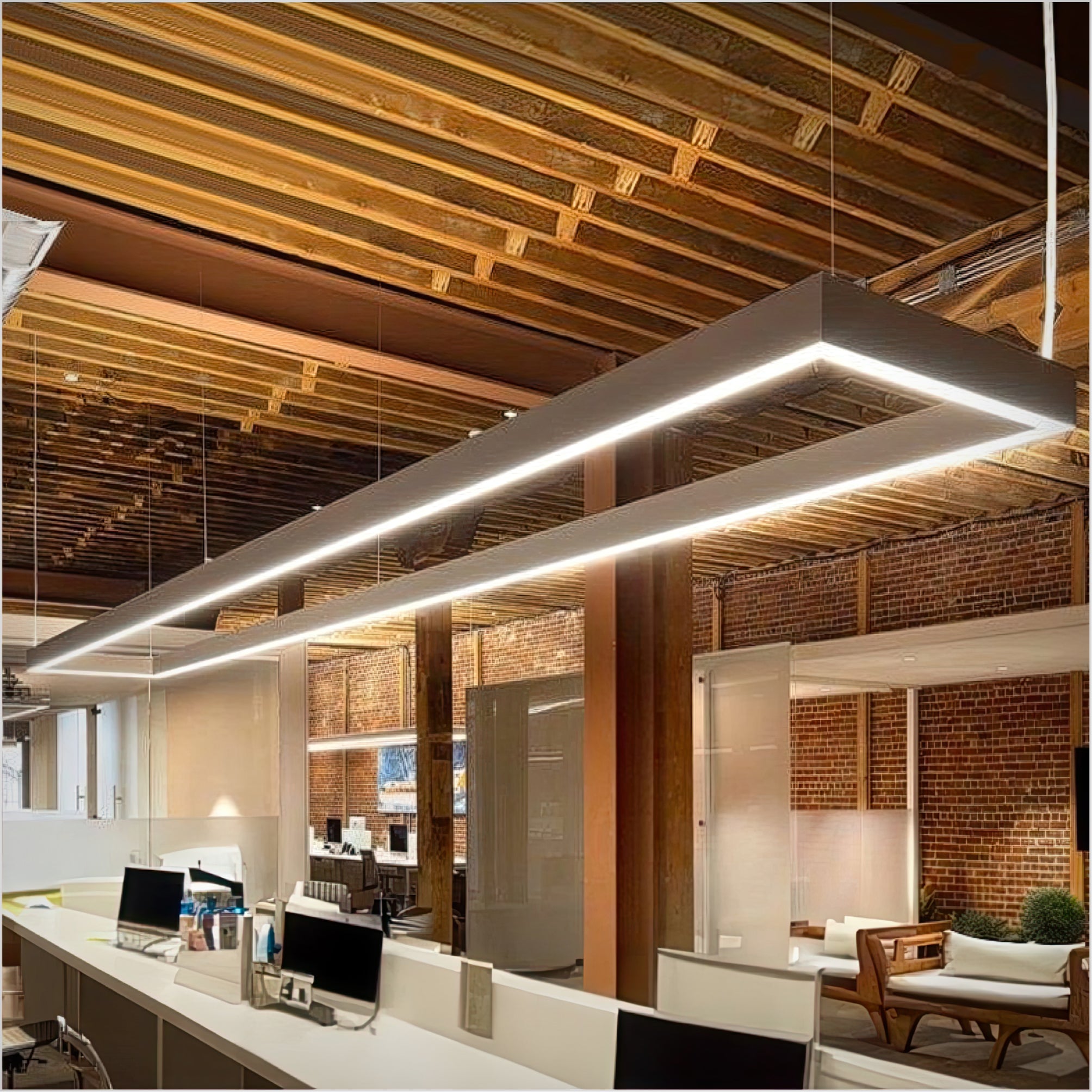 Rectangular LED Linear Pendant Light with a 2-Inch Design – LED Lights ...