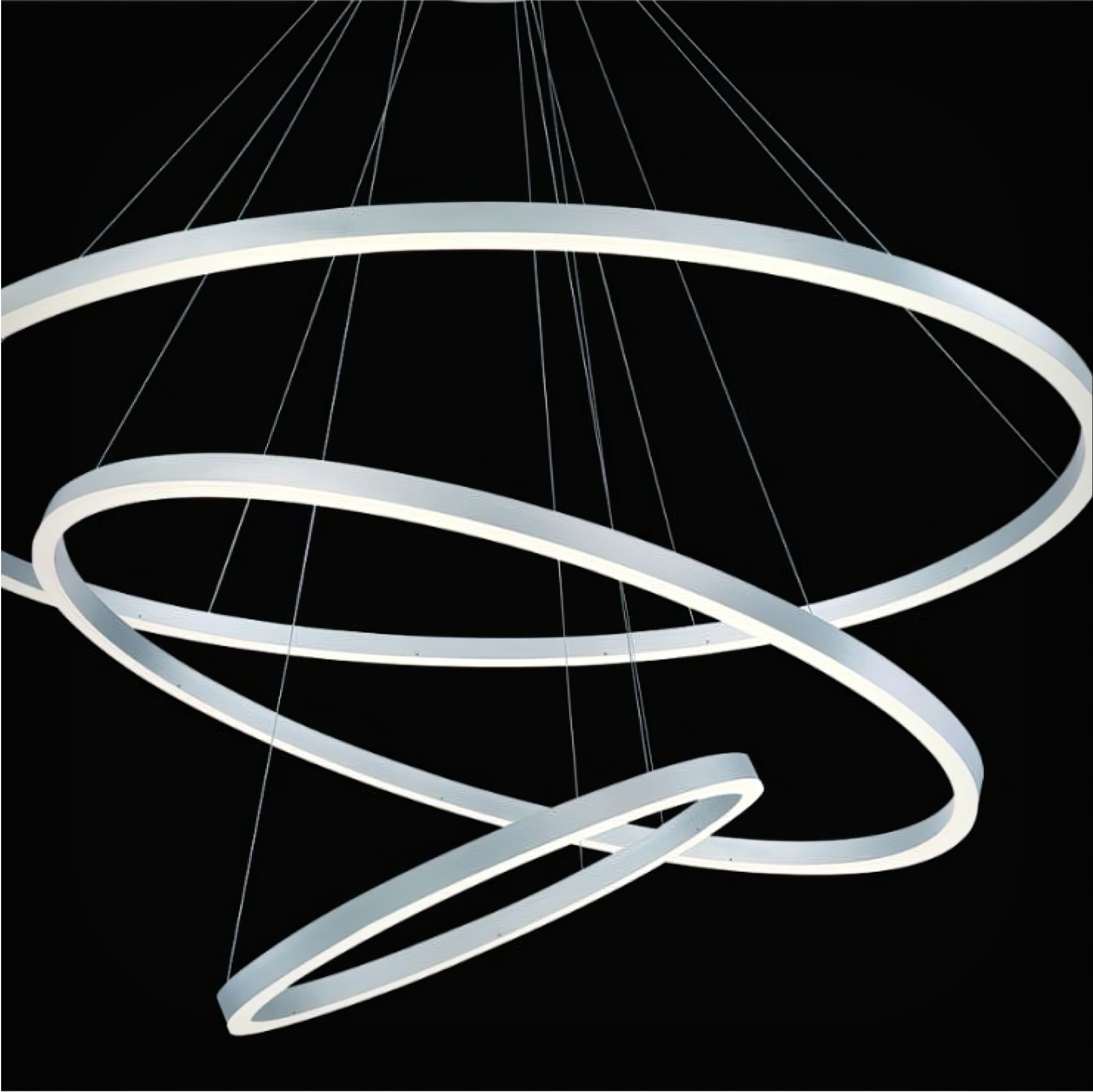 Large Round Led Large Round LED Ring Pendant Chandelier (3-Tier) – LED Lights Direct