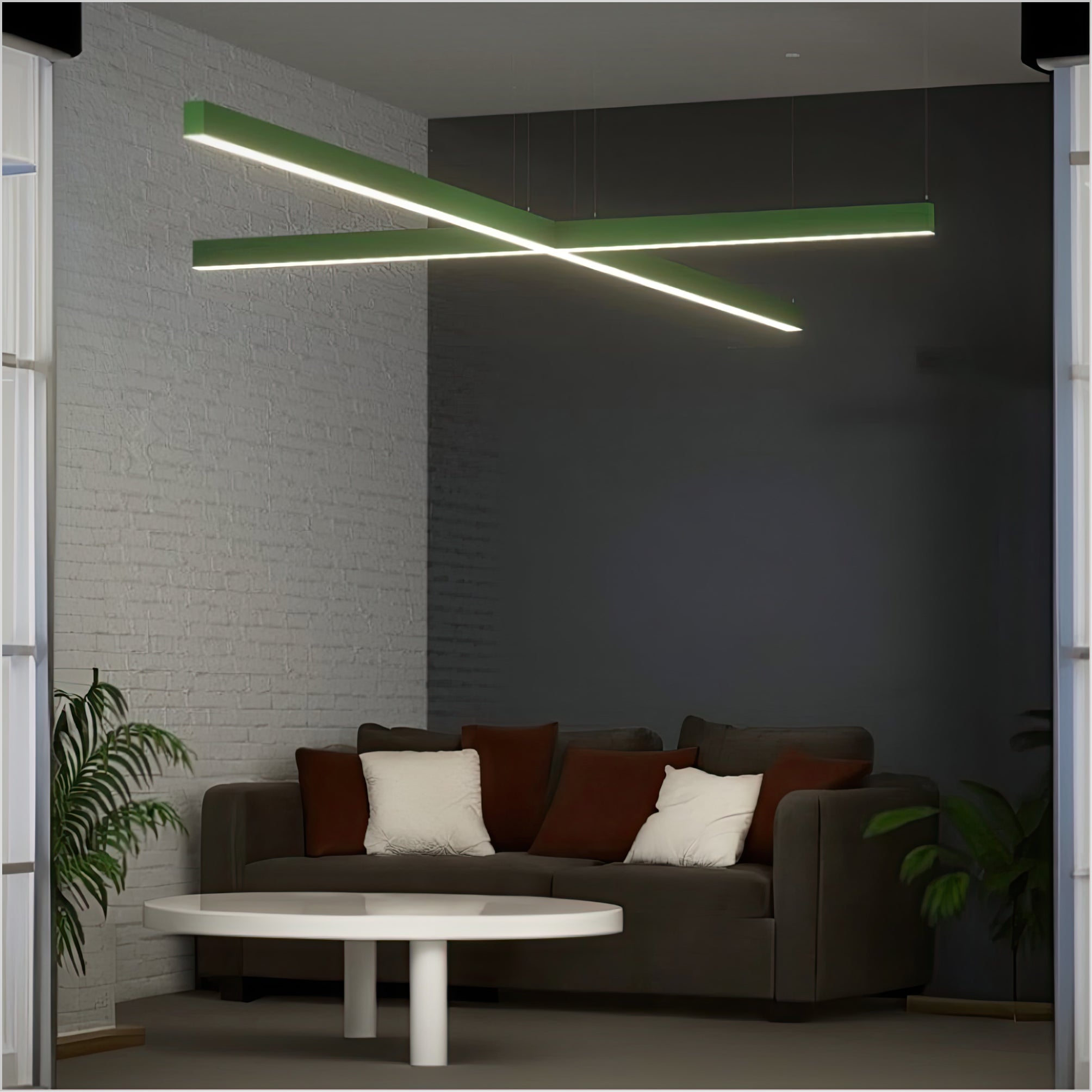 X Wire Pattern Light X-Shaped LED Linear Pendant Light with RGBW Color Changing Capability ...